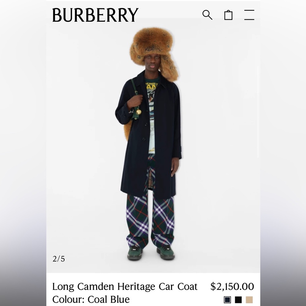 Hamden Heritage Car Coat BURBERRY- Size 44 - COAL BLUE